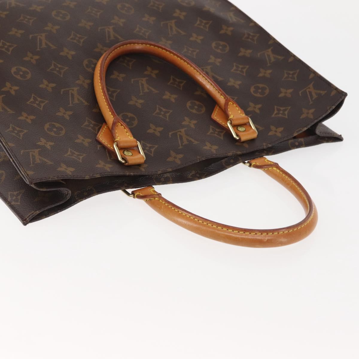 LOUIS VUITTON Monogram Sac Plat Hand Bag M51140 LV Auth MY201