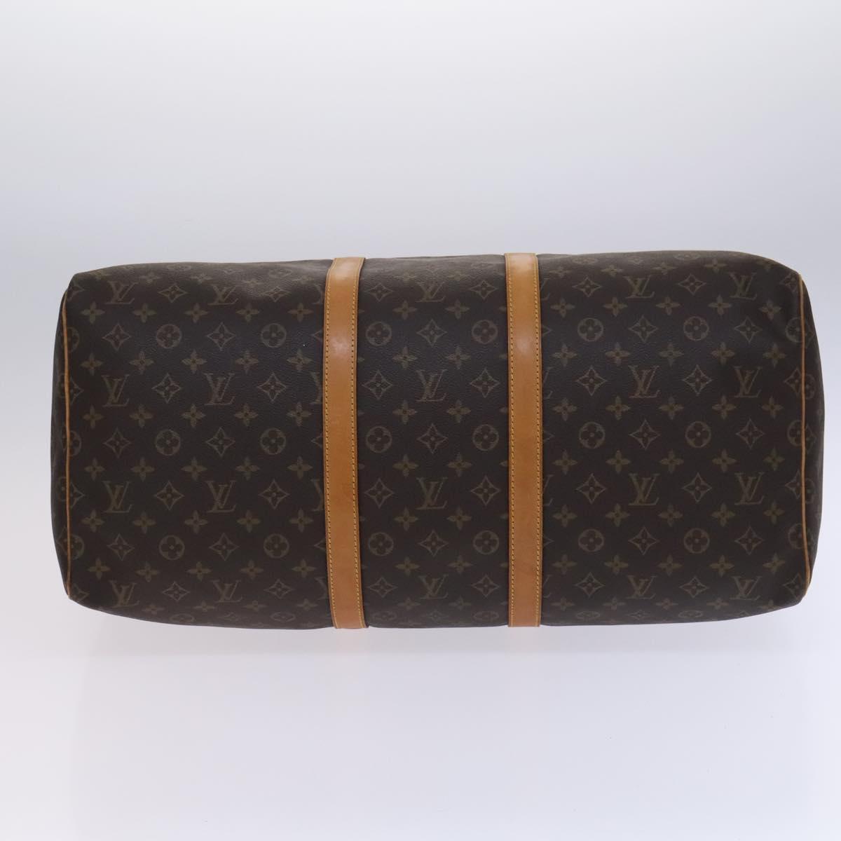 LOUIS VUITTON Monogram Keepall 55 Boston Bag M41424 LV Auth MY203