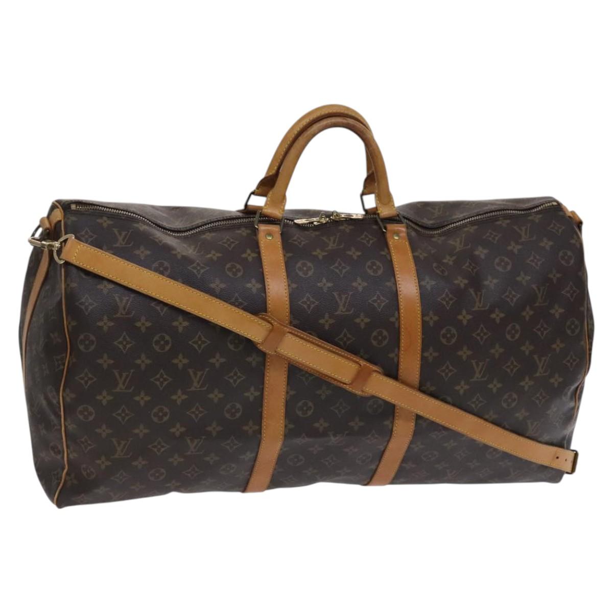 LOUIS VUITTON Monogram Keepall Bandouliere 60 Boston Bag M41412 LV Auth MY220