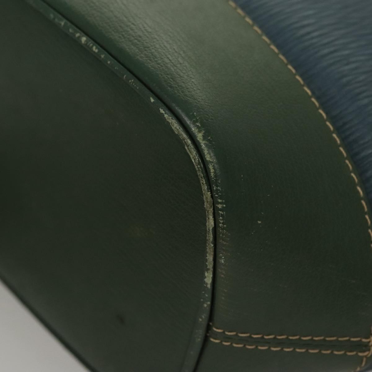 LOEWE Velazquez Shoulder Bag Leather Blue Gold Auth MY227