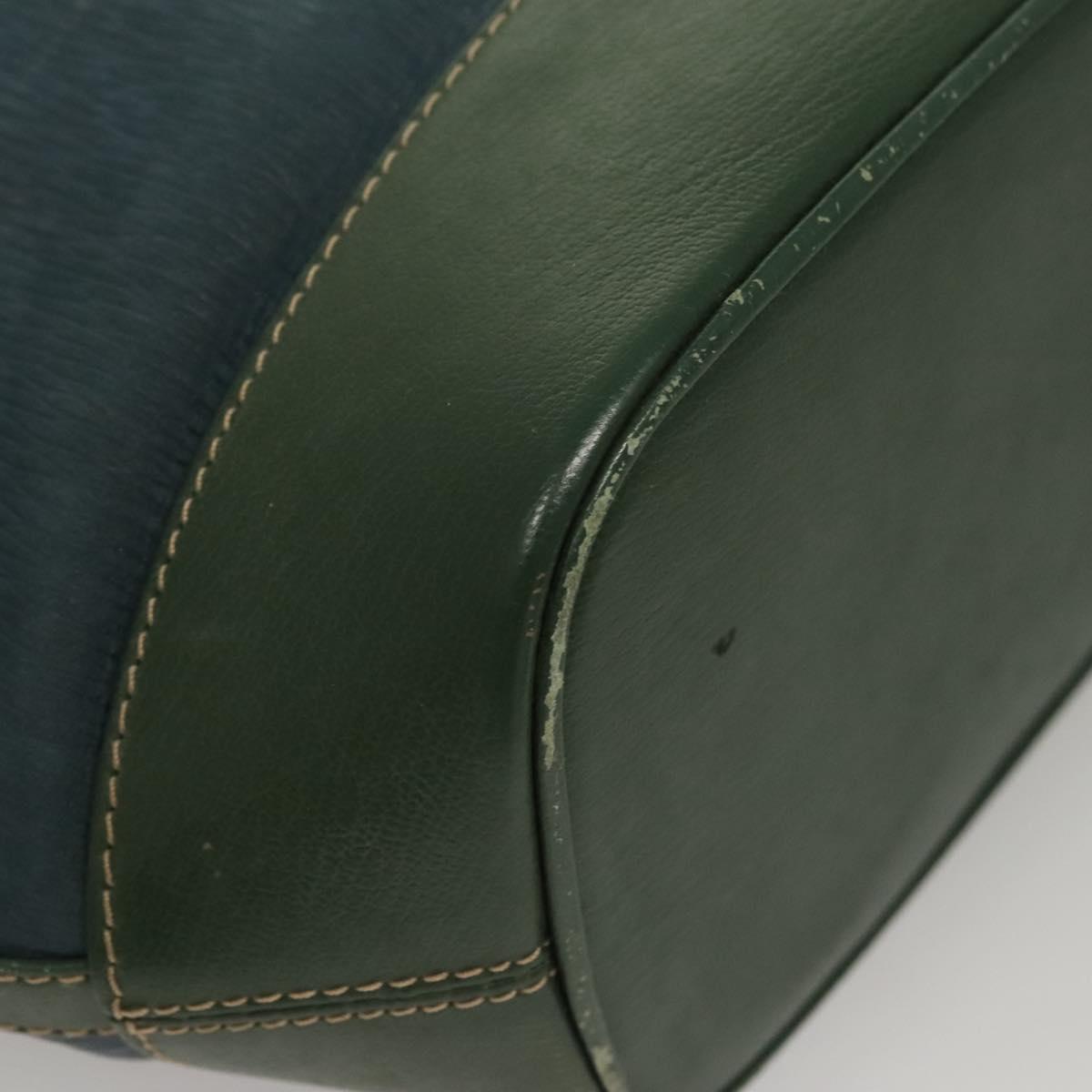 LOEWE Velazquez Shoulder Bag Leather Blue Gold Auth MY227