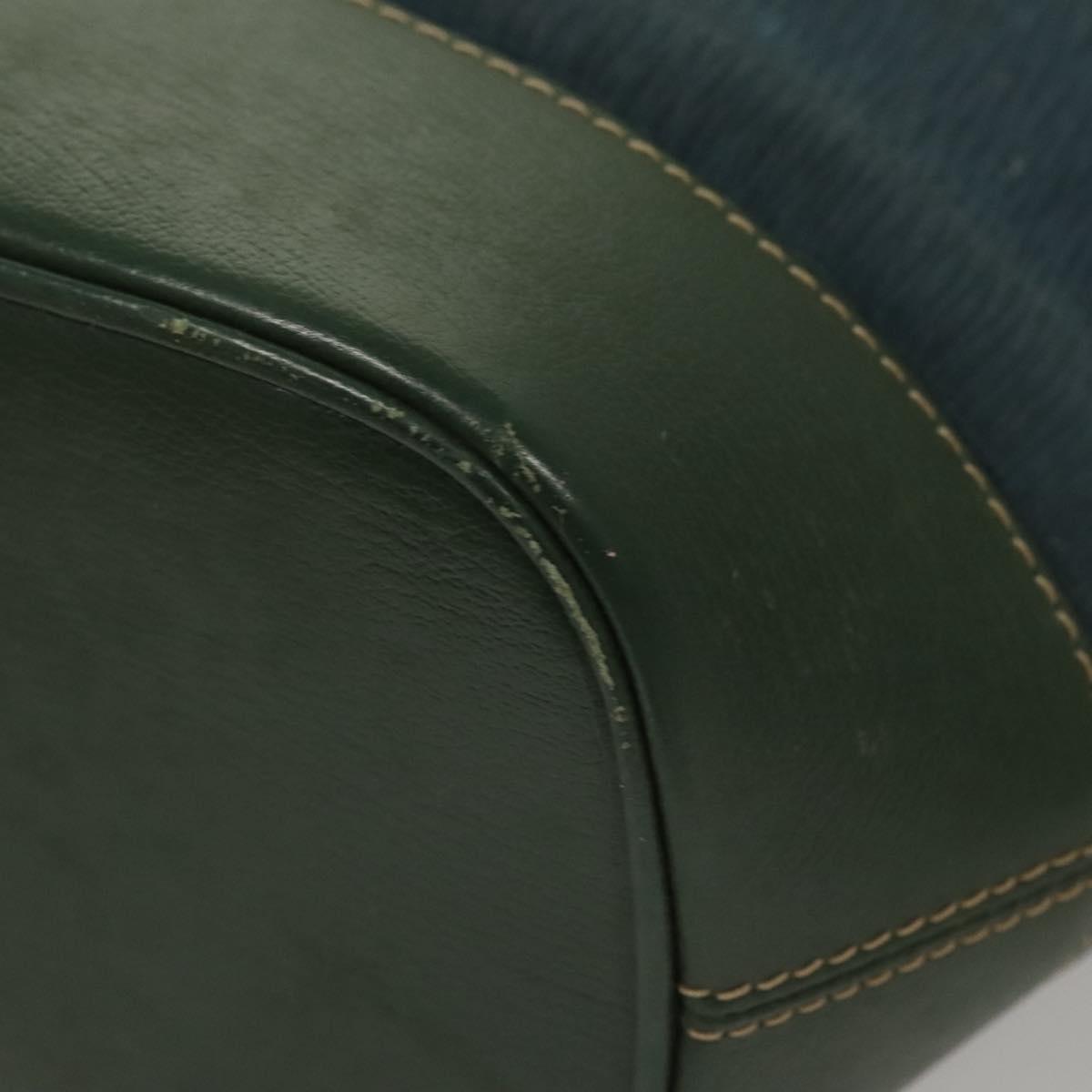 LOEWE Velazquez Shoulder Bag Leather Blue Gold Auth MY227