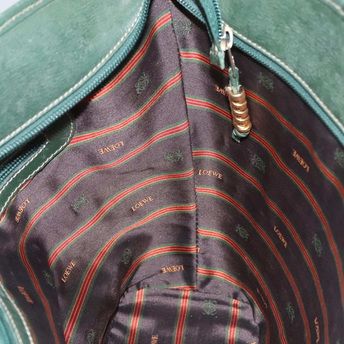 LOEWE Velazquez Shoulder Bag Leather Blue Gold Auth MY227