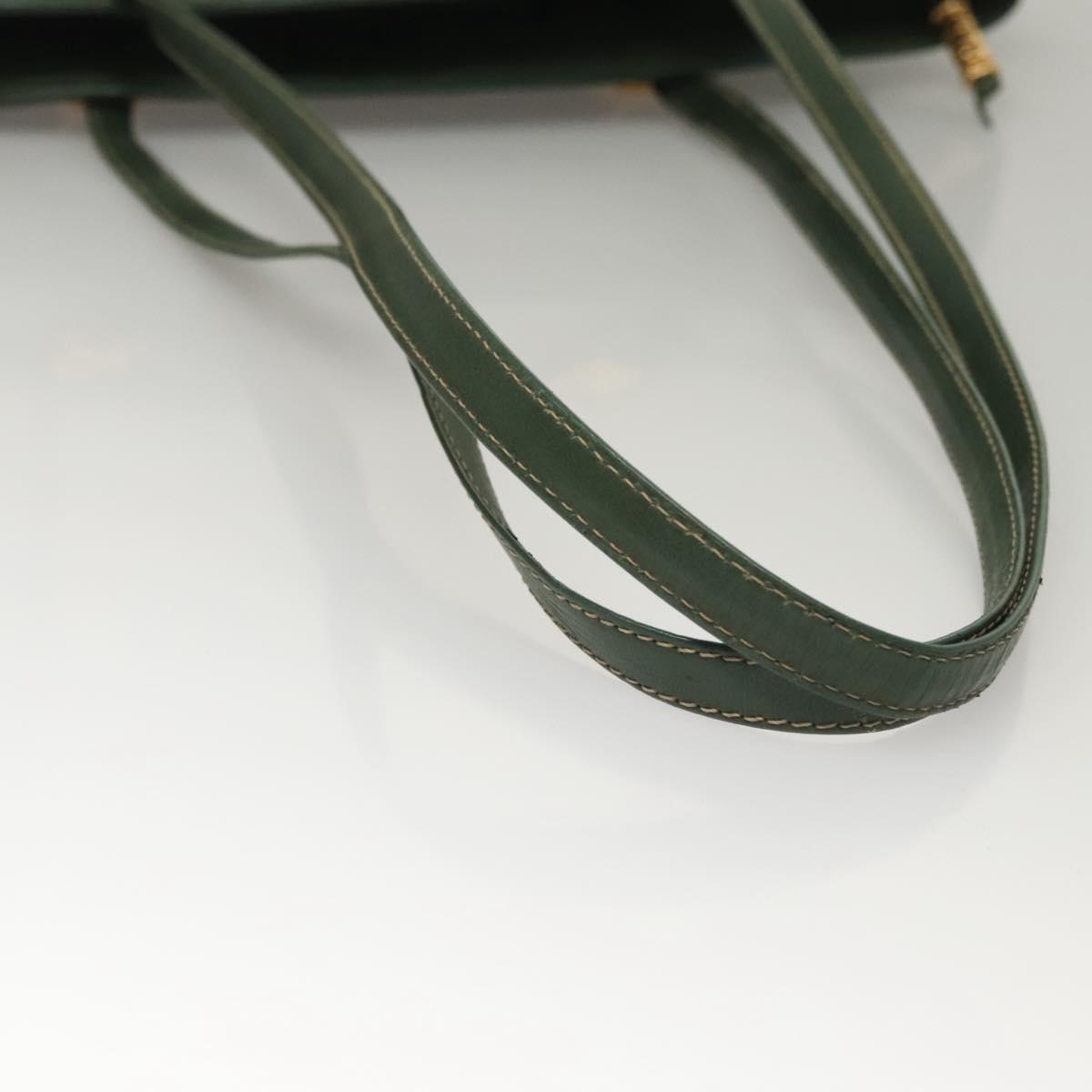 LOEWE Velazquez Shoulder Bag Leather Blue Gold Auth MY227