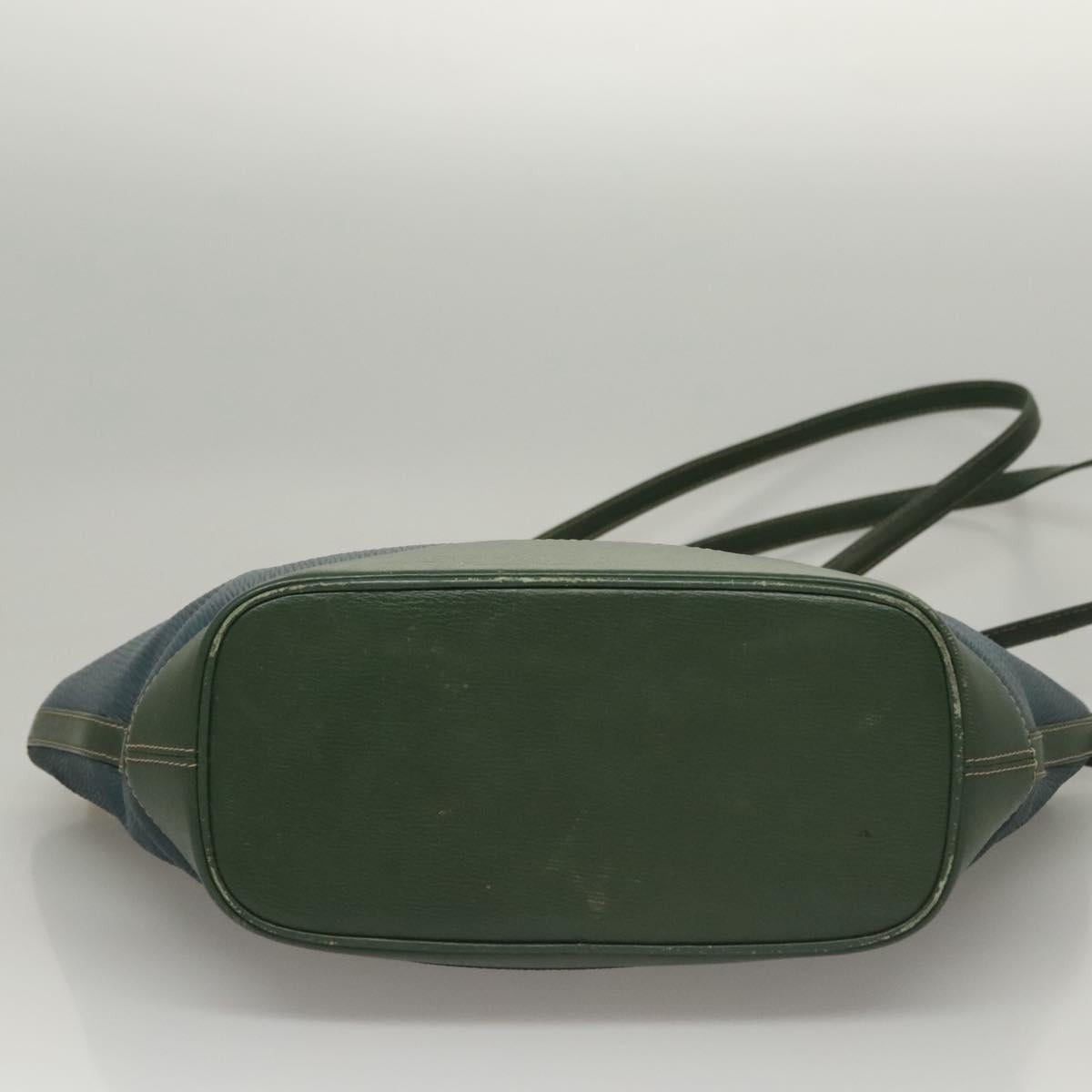 LOEWE Velazquez Shoulder Bag Leather Blue Gold Auth MY227