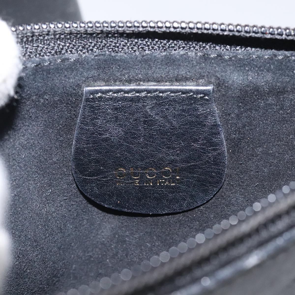 GUCCI Bamboo Shoulder Bag Leather Black 001 1013 1881 Auth MY253