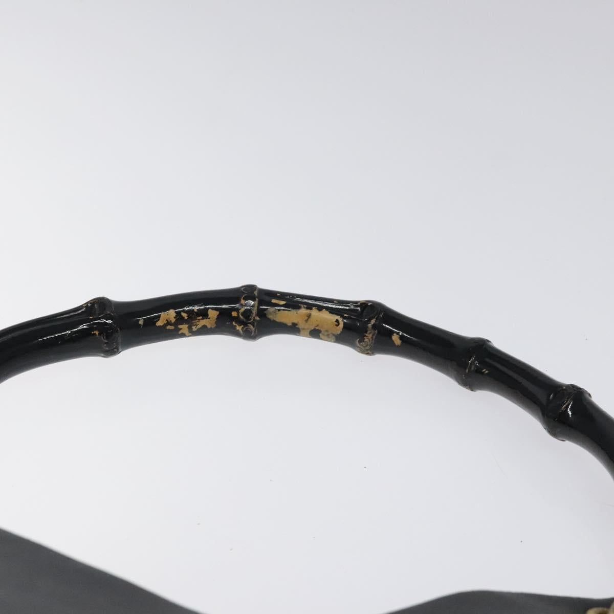 GUCCI Bamboo Shoulder Bag Leather Black 001 1013 1881 Auth MY253