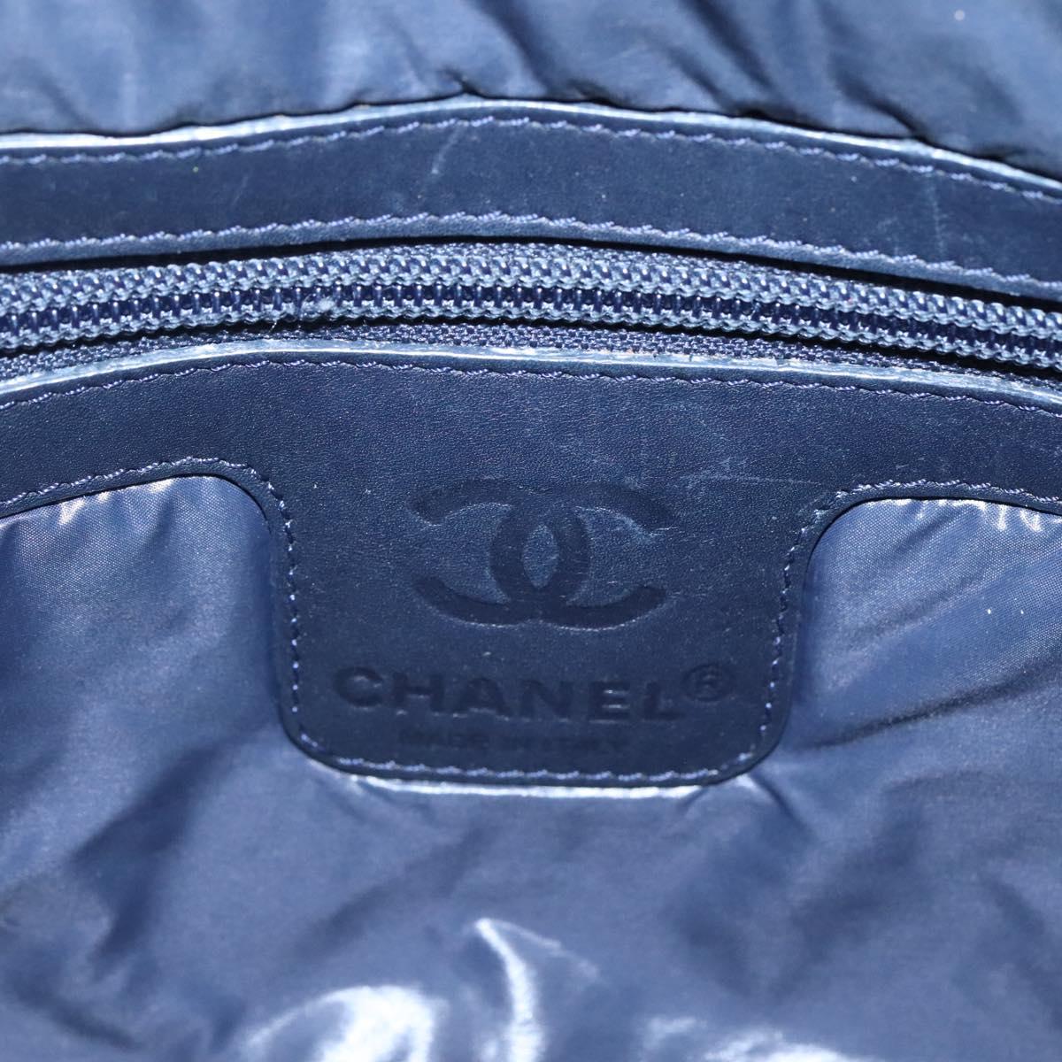 CHANEL Cococoon Shoulder Bag Coated Canvas Silver CC Auth MY256