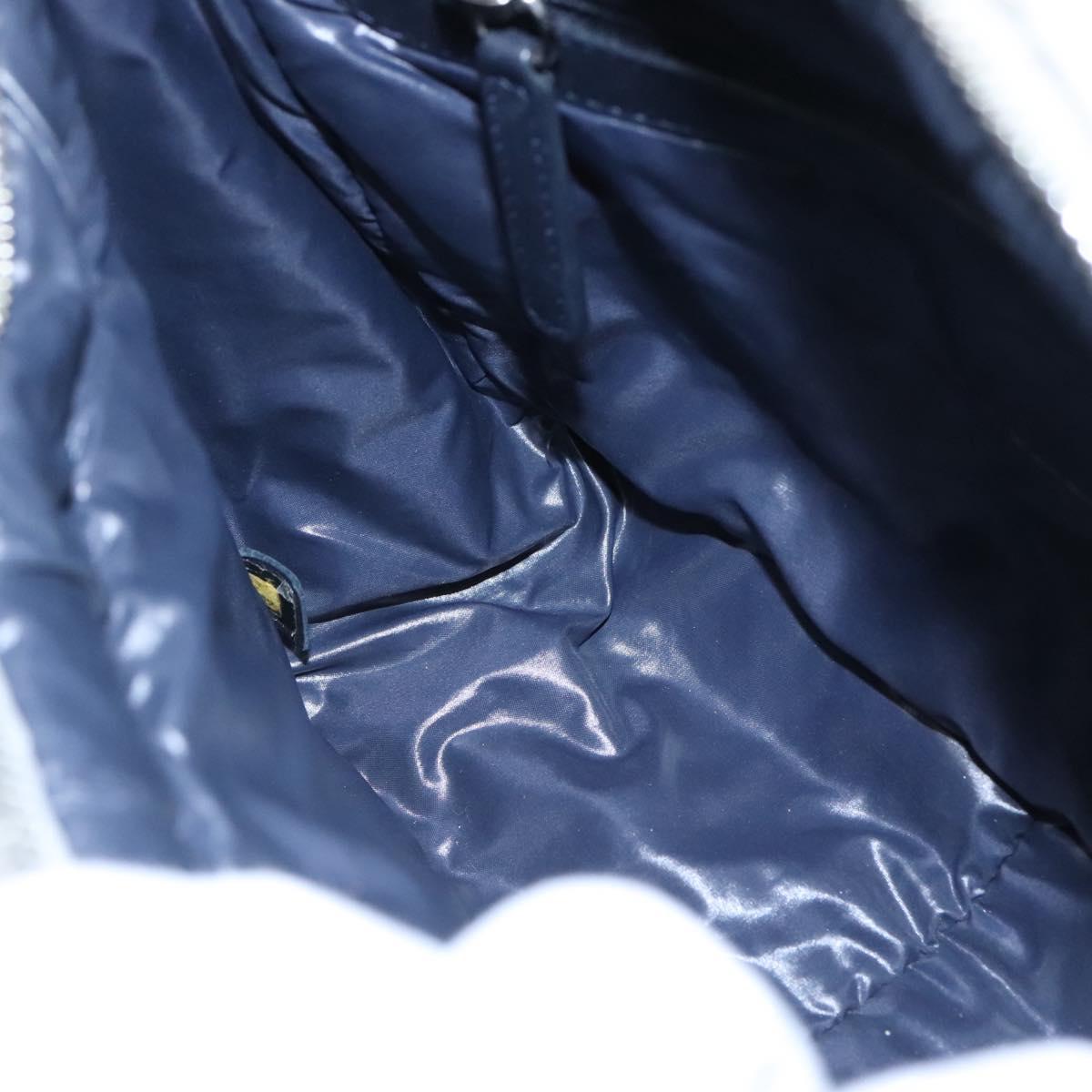 CHANEL Cococoon Shoulder Bag Coated Canvas Silver CC Auth MY256