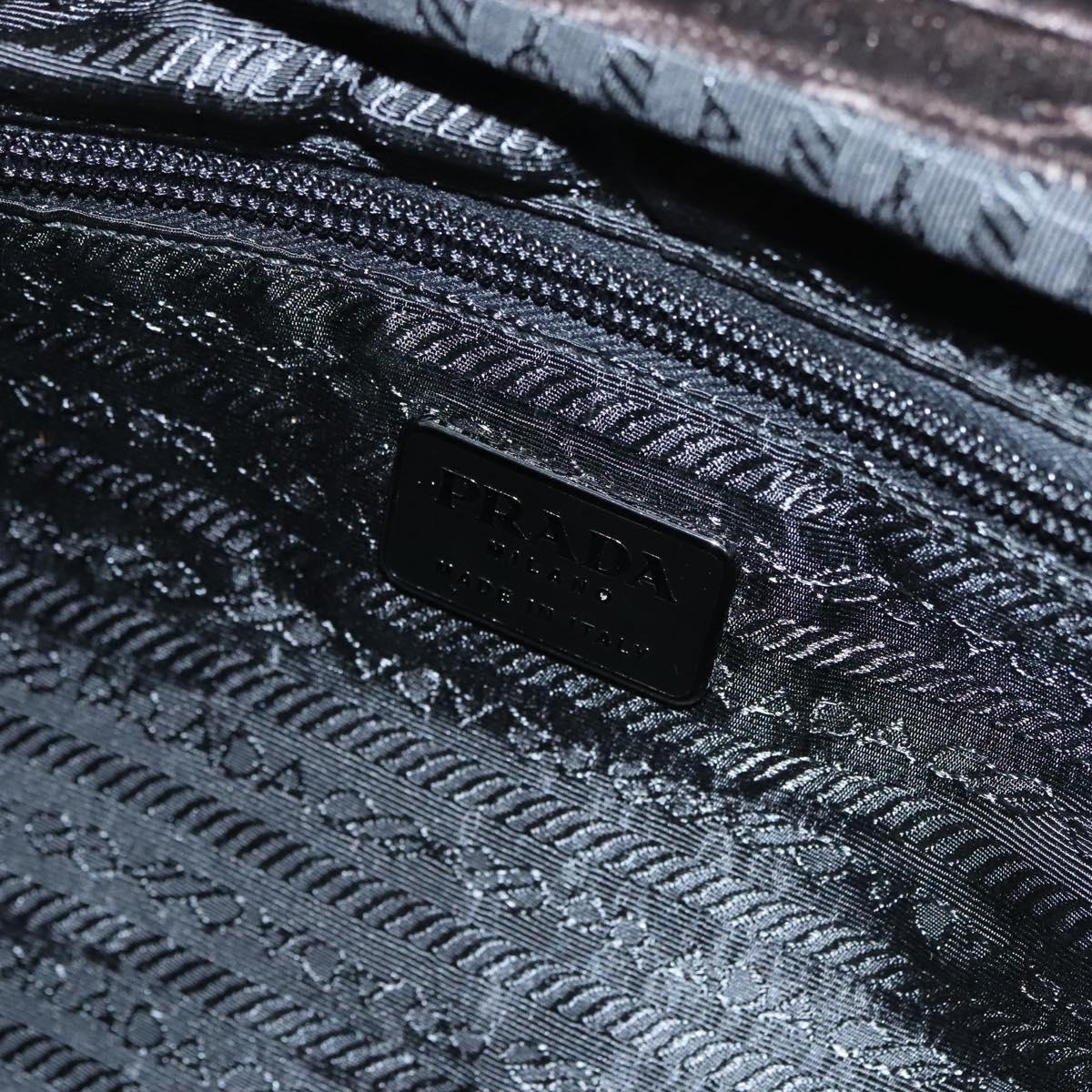 PRADA Hand Bag Velor Dark Brown Auth MY263