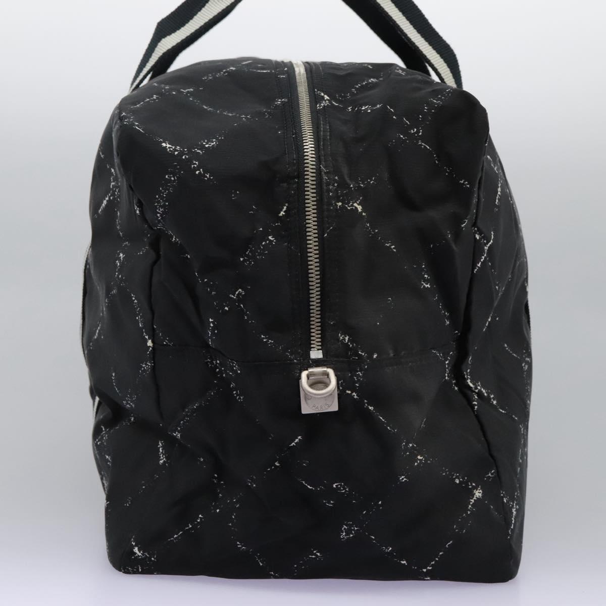 CHANEL New Travel line Boston Bag Nylon 2way Black CC Auth MY277