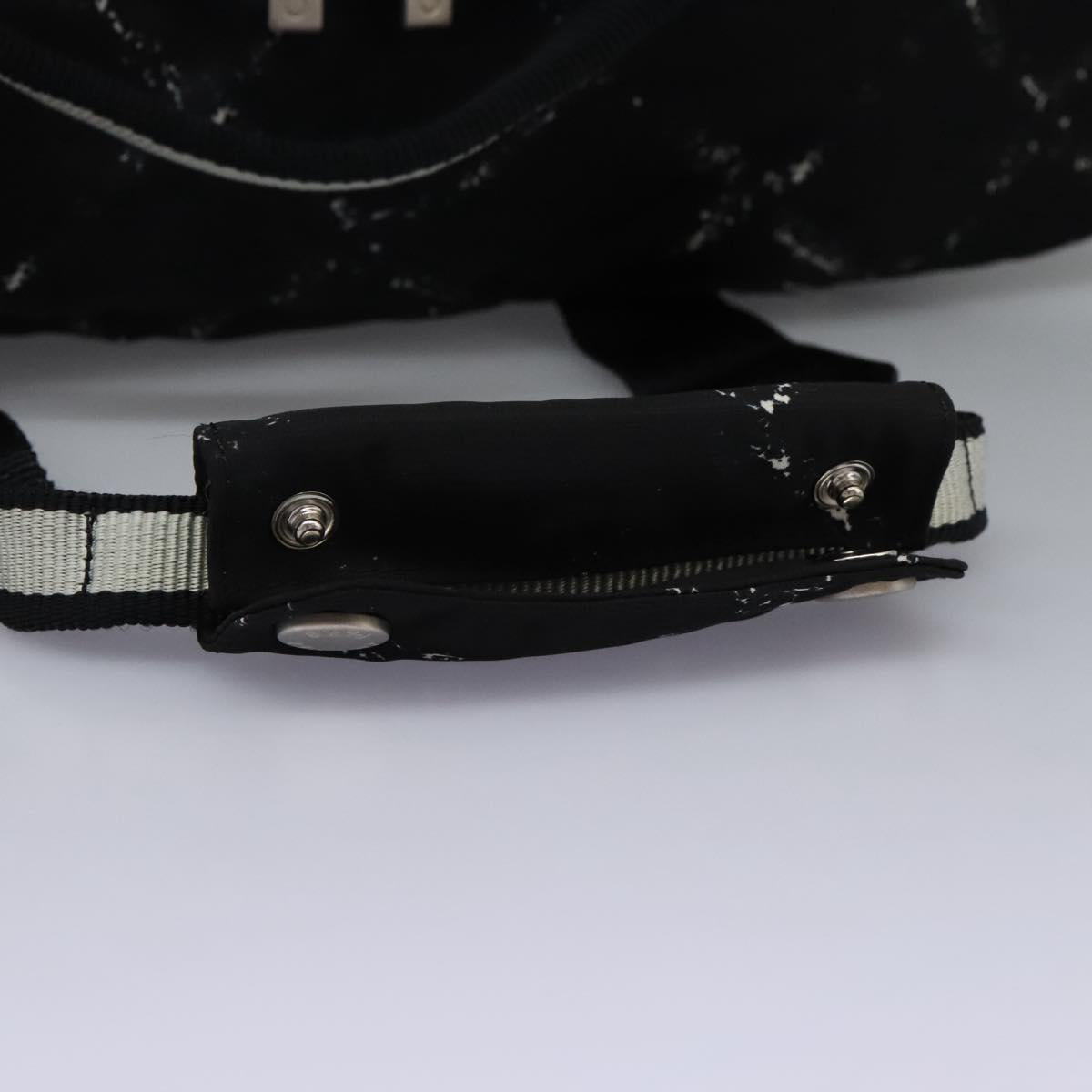 CHANEL New Travel line Boston Bag Nylon 2way Black CC Auth MY277