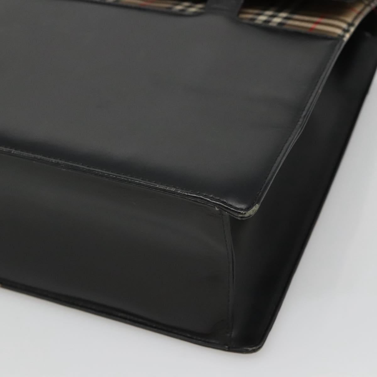 BURBERRY Shoulder Bag Leather Black Auth MY280