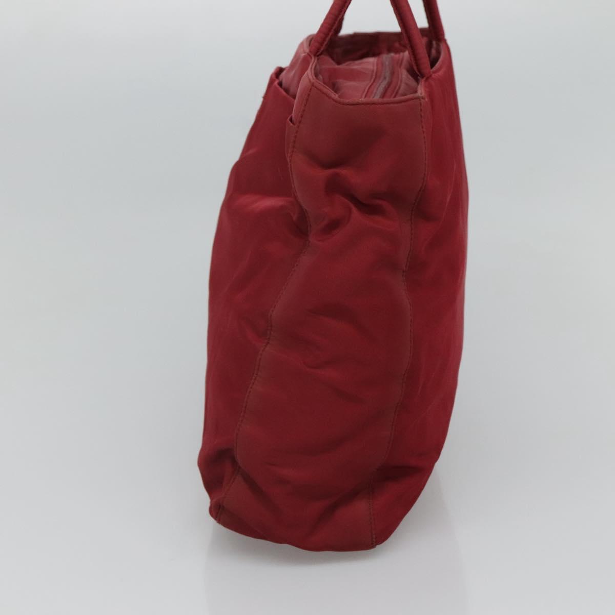 PRADA Tote Bag Nylon Red Auth MY293