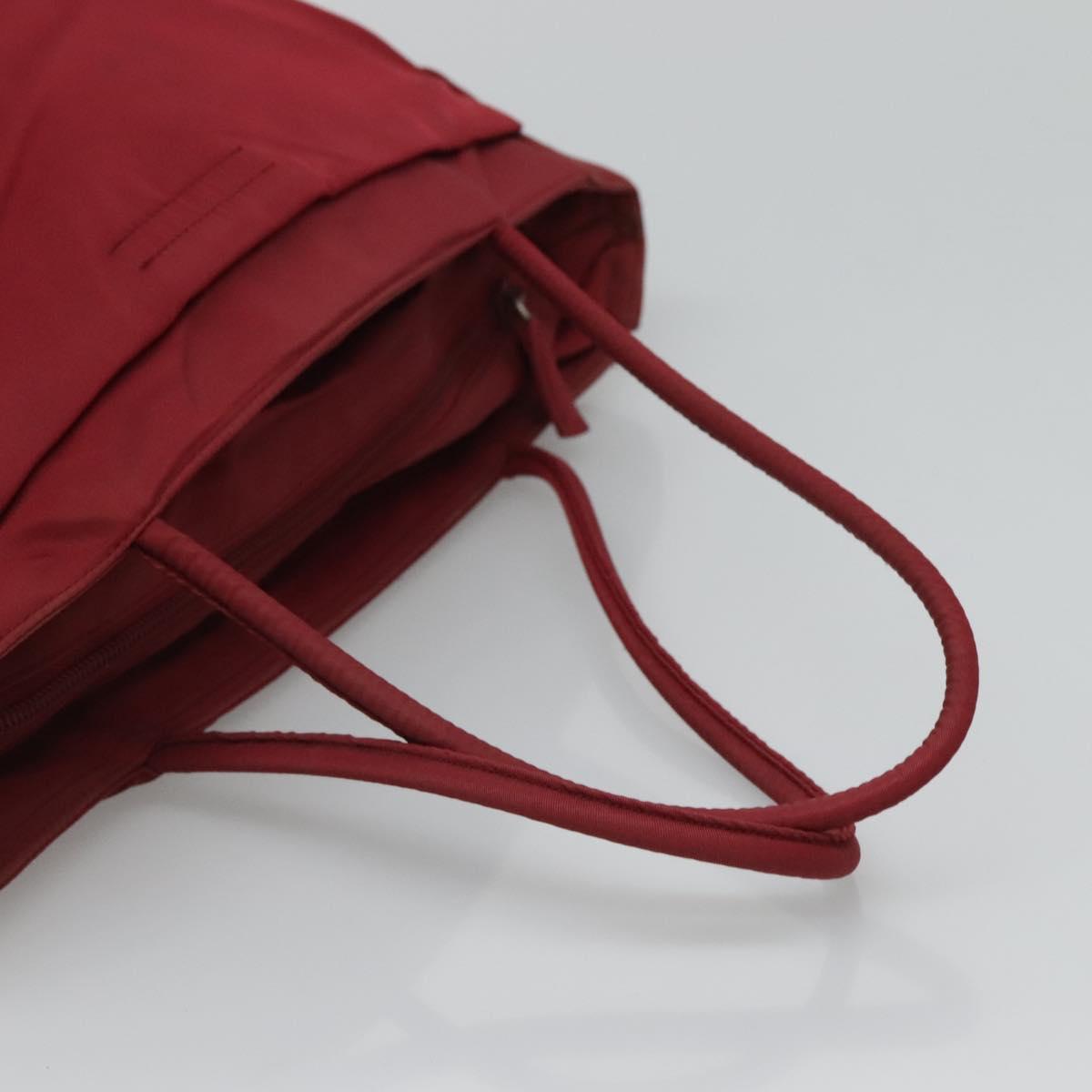 PRADA Tote Bag Nylon Red Auth MY293