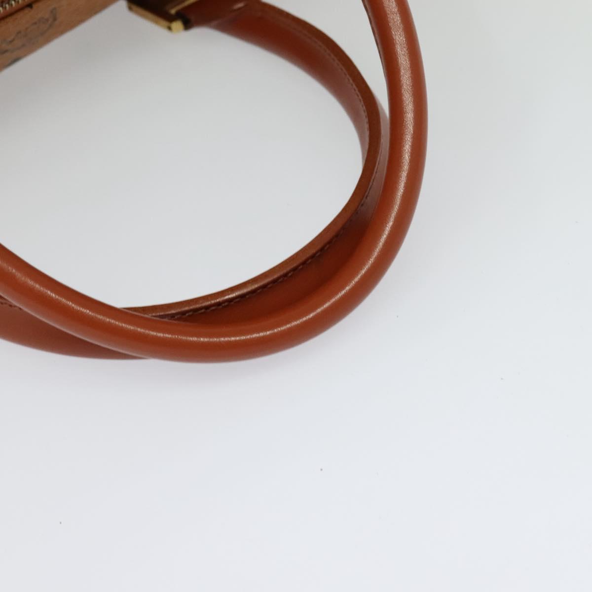 MCM Vicetos Logogram Boston Bag PVC Leather Brown Auth MY295