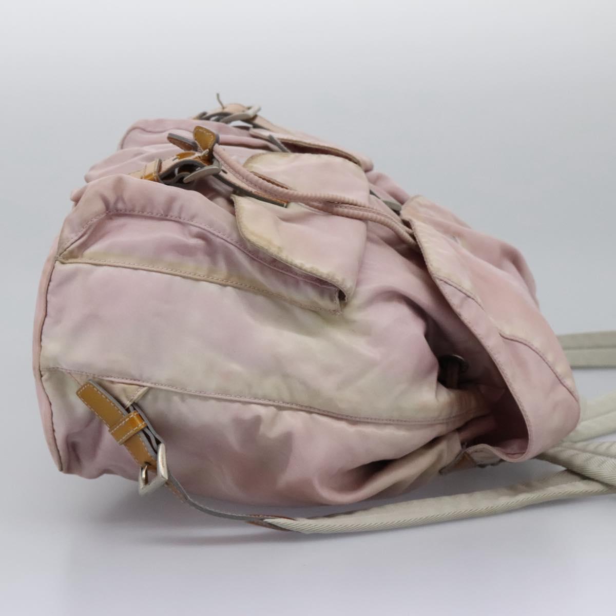 PRADA Backpack Nylon Pink Silver Auth MY315