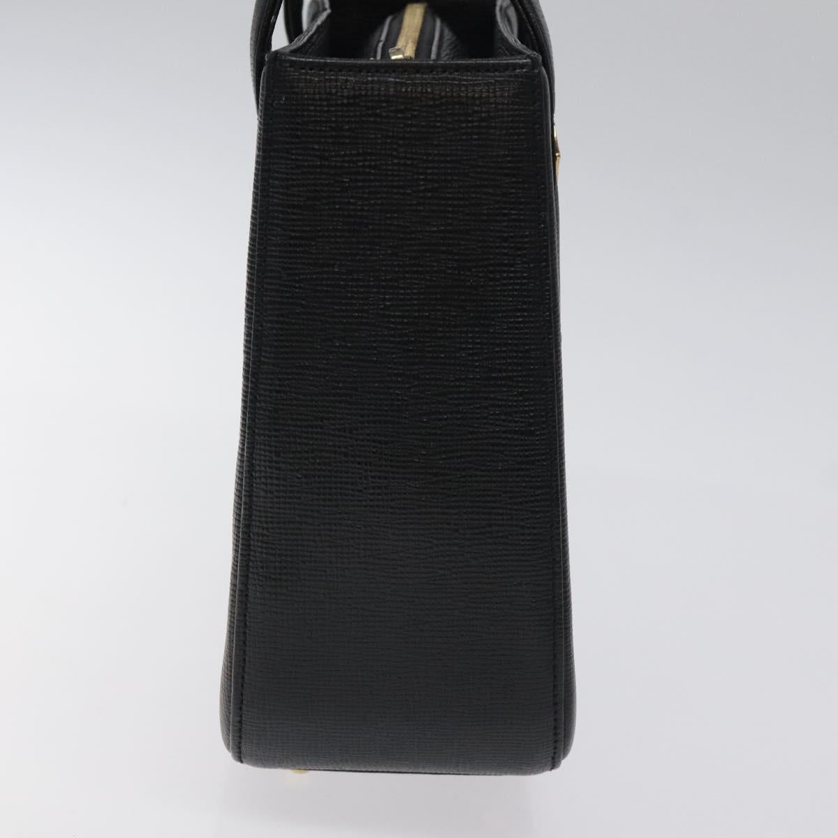 MCM Hand Bag Leather Black Gold Auth MY326
