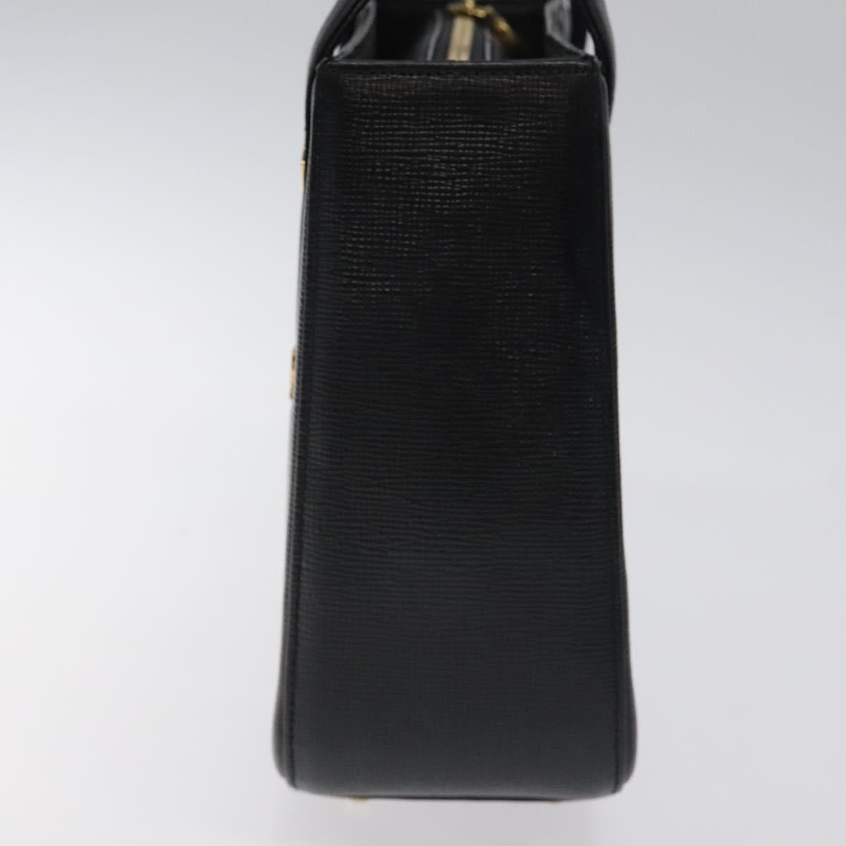 MCM Hand Bag Leather Black Gold Auth MY326