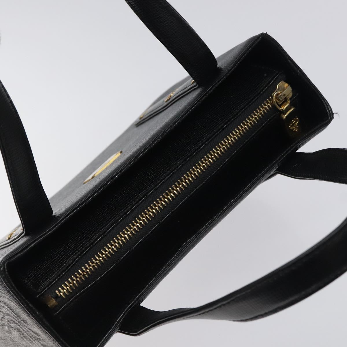 MCM Hand Bag Leather Black Gold Auth MY326