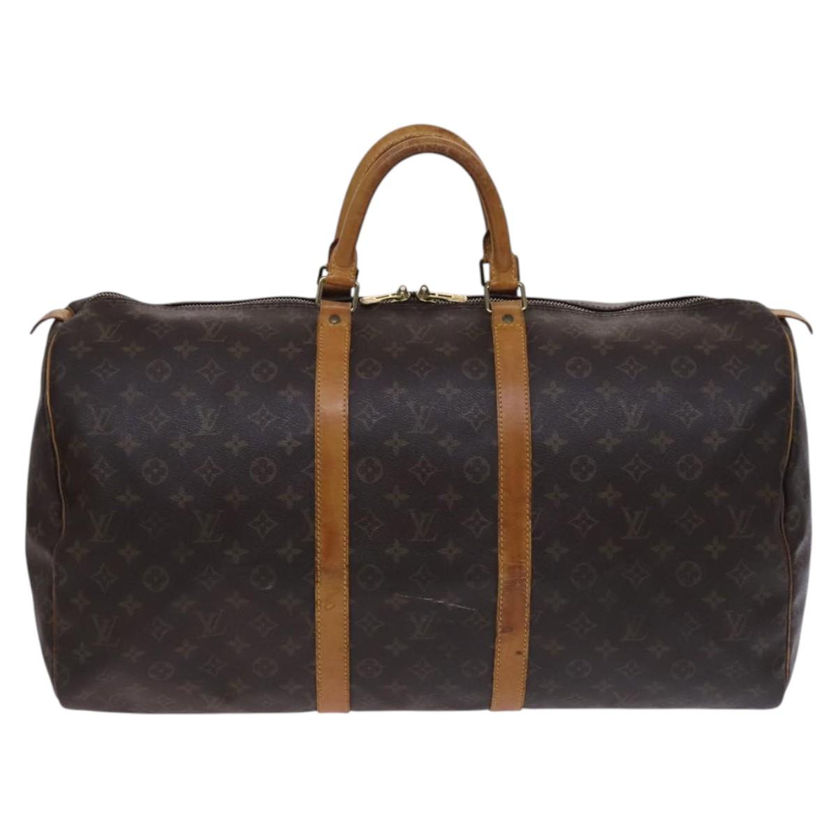LOUIS VUITTON Monogram Keepall 55 Boston Bag M41424 LV Auth MY330