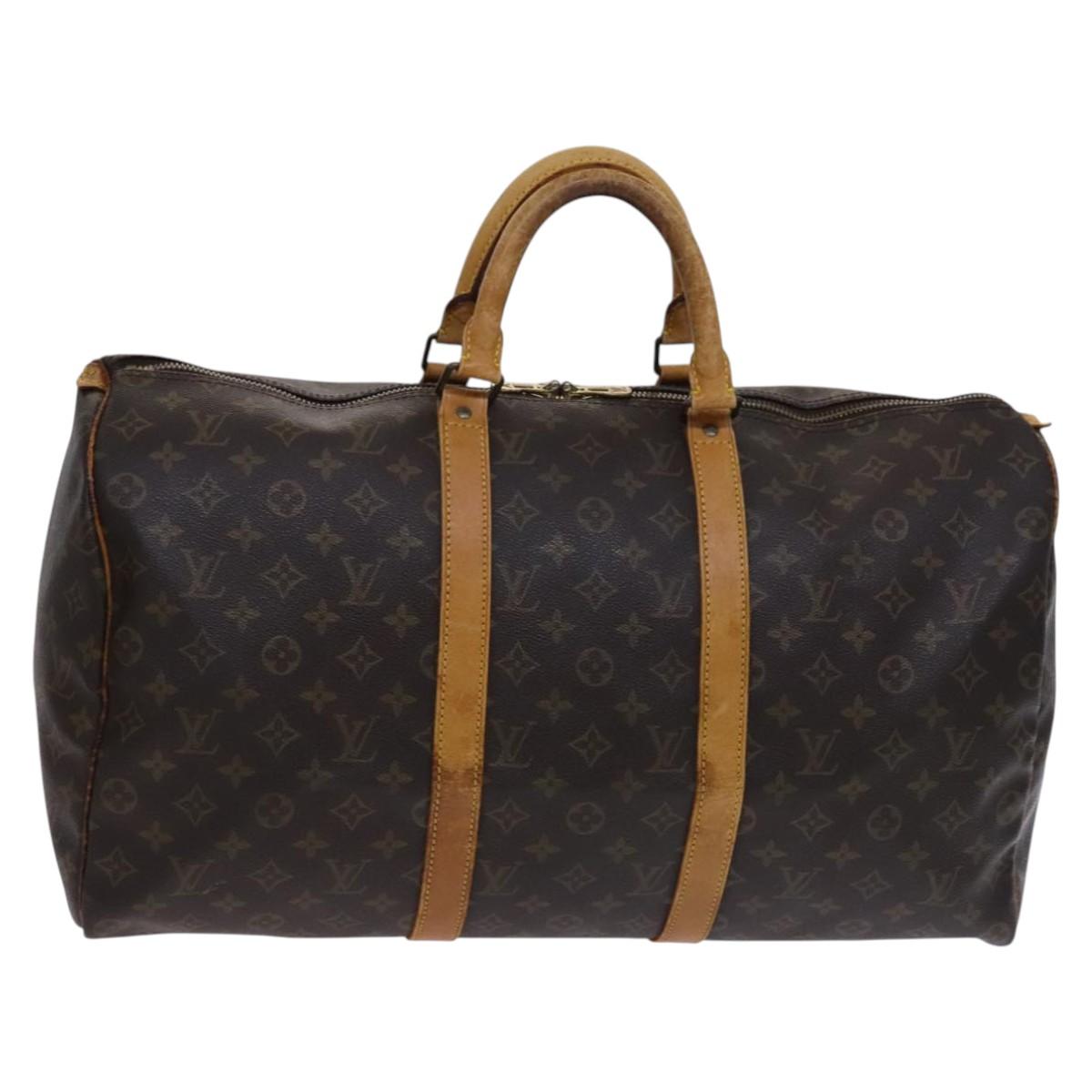 LOUIS VUITTON Monogram Keepall 50 Boston Bag M41426 LV Auth MY369