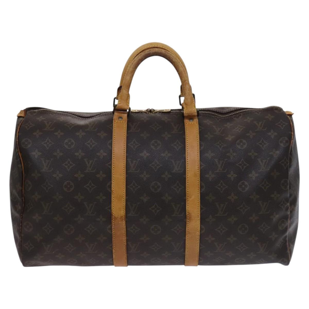 LOUIS VUITTON Monogram Keepall 50 Boston Bag M41426 LV Auth MY369