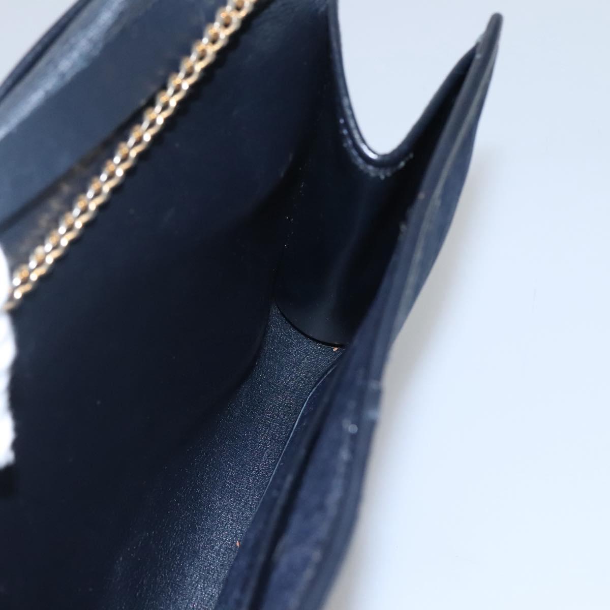 Christian Dior Trotter Canvas Chain Shoulder Bag Navy Auth MY380