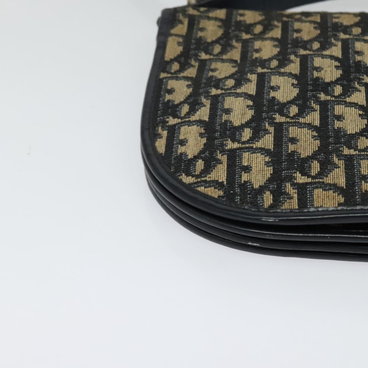 Christian Dior Trotter Canvas Shoulder Bag Navy Auth MY396