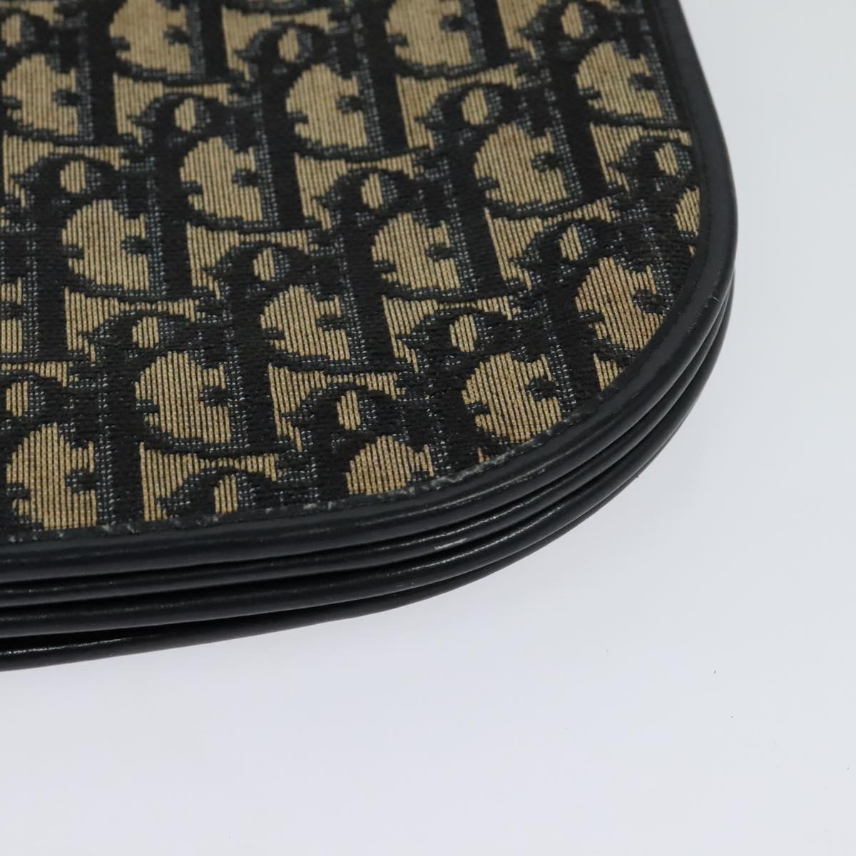 Christian Dior Trotter Canvas Shoulder Bag Navy Auth MY396