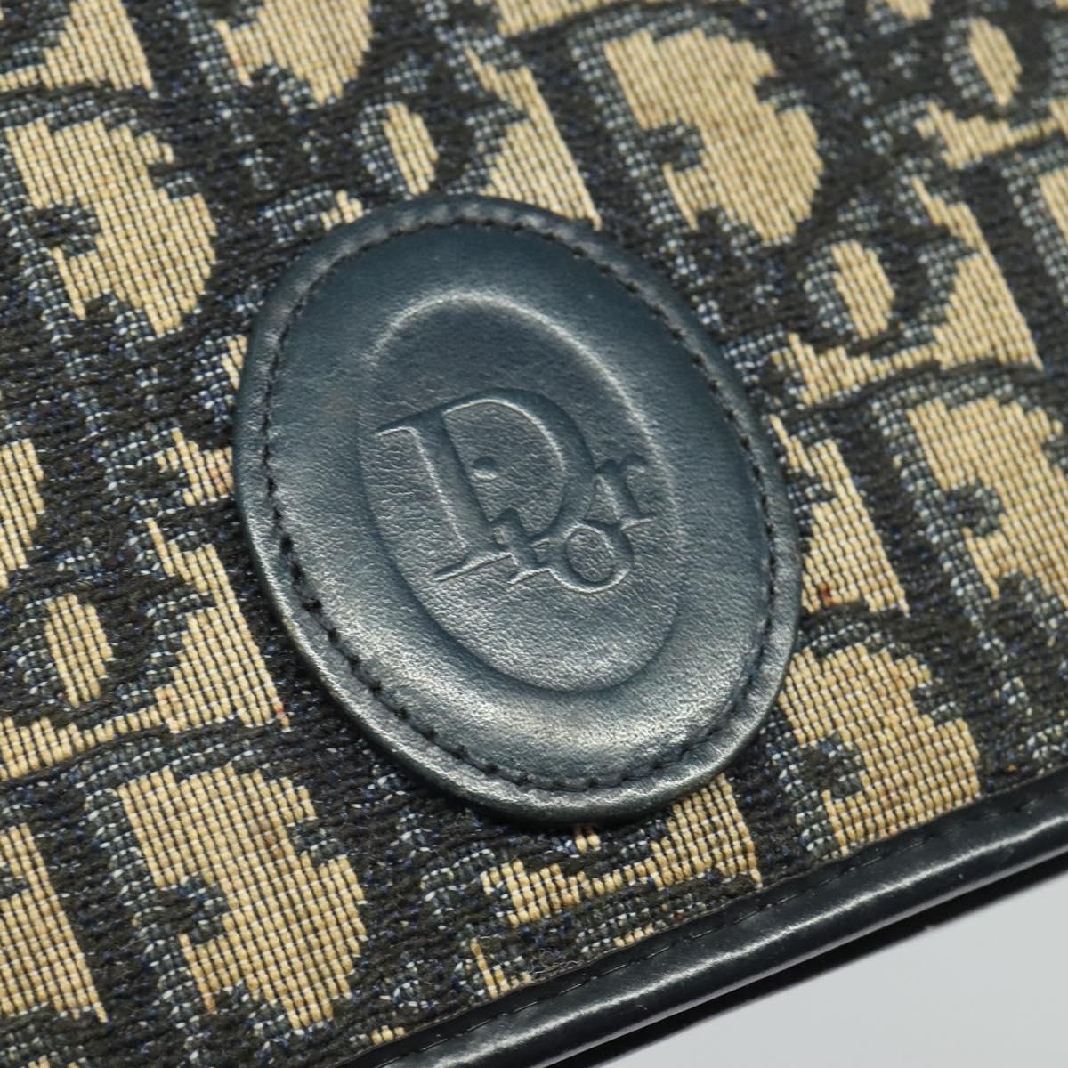 Christian Dior Trotter Canvas Shoulder Bag Navy Auth MY396