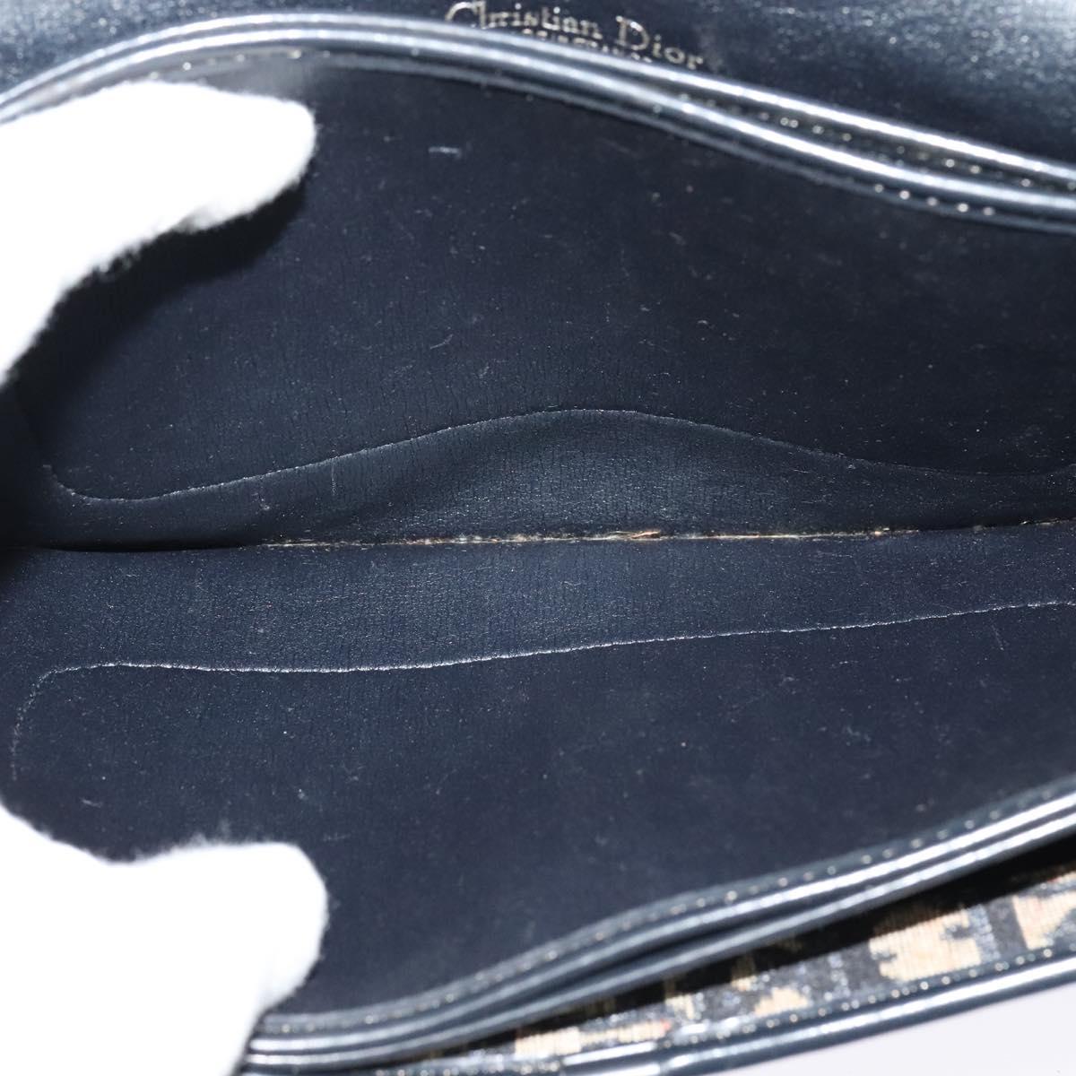 Christian Dior Trotter Canvas Shoulder Bag Navy Auth MY396