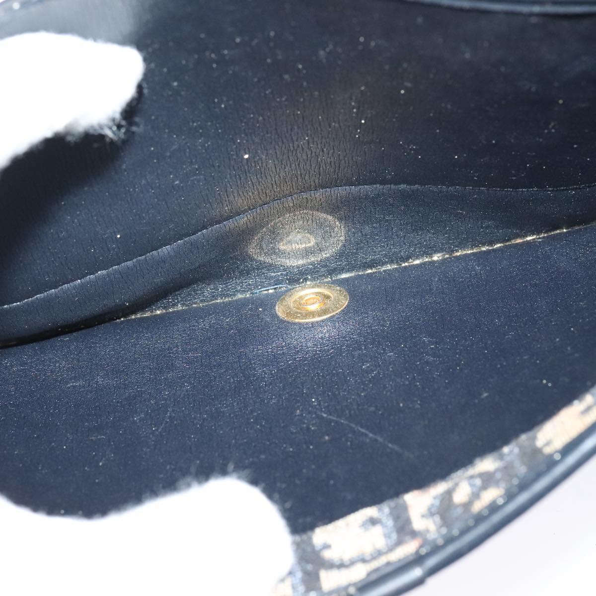 Christian Dior Trotter Canvas Shoulder Bag Navy Auth MY396