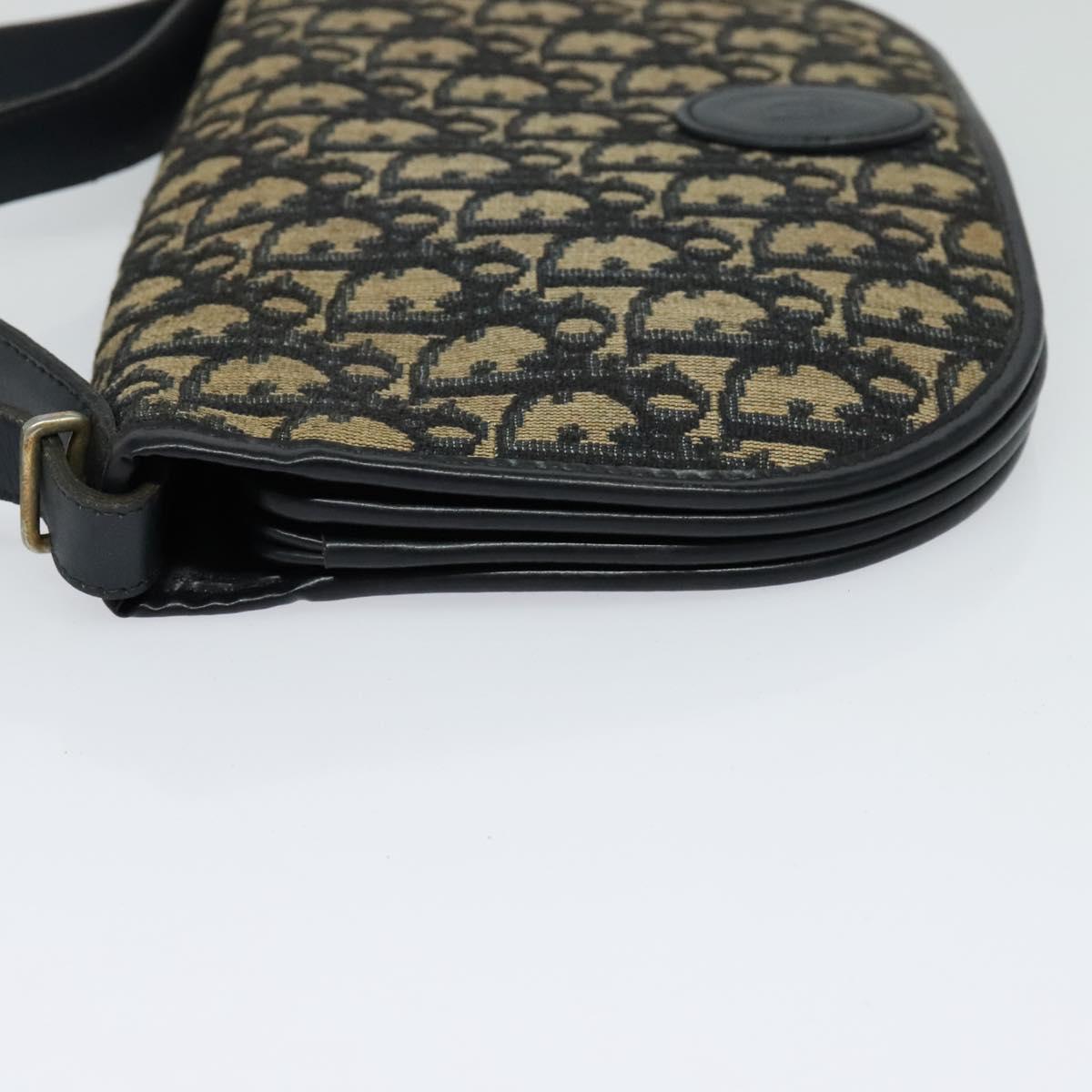 Christian Dior Trotter Canvas Shoulder Bag Navy Auth MY396