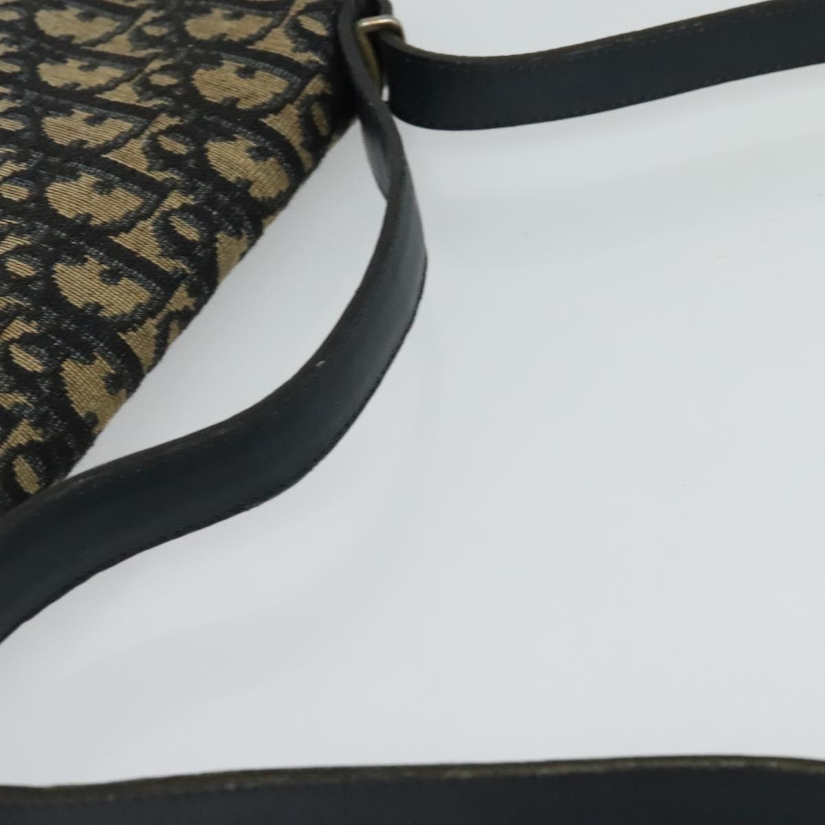 Christian Dior Trotter Canvas Shoulder Bag Navy Auth MY396