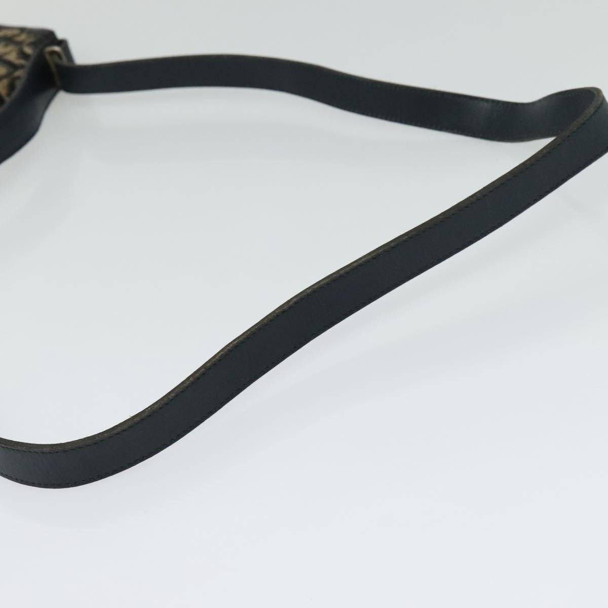 Christian Dior Trotter Canvas Shoulder Bag Navy Auth MY396