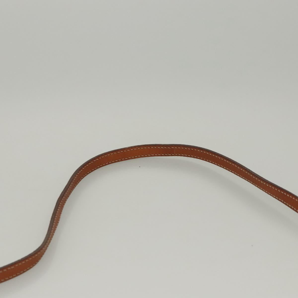 CELINE Macadam Canvas Shoulder Bag Beige Gold Auth MY407