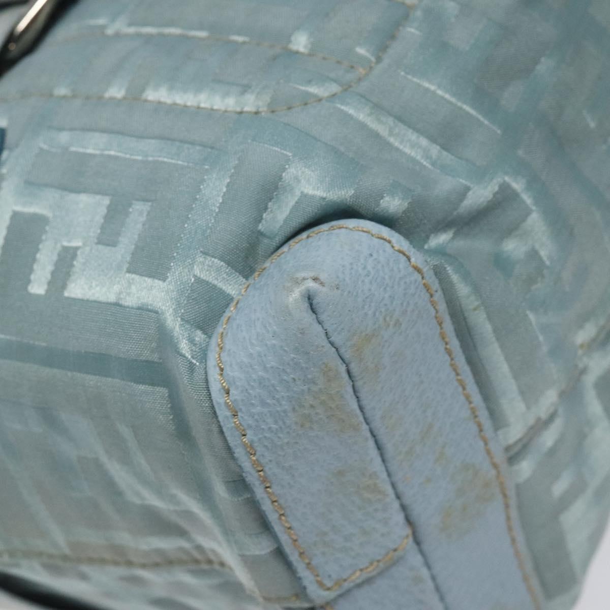FENDI Zucca Canvas Hand Bag Blue Silver Auth MY411