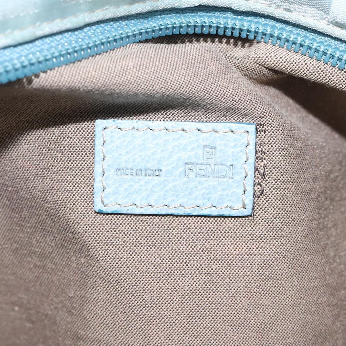 FENDI Zucca Canvas Hand Bag Blue Silver Auth MY411