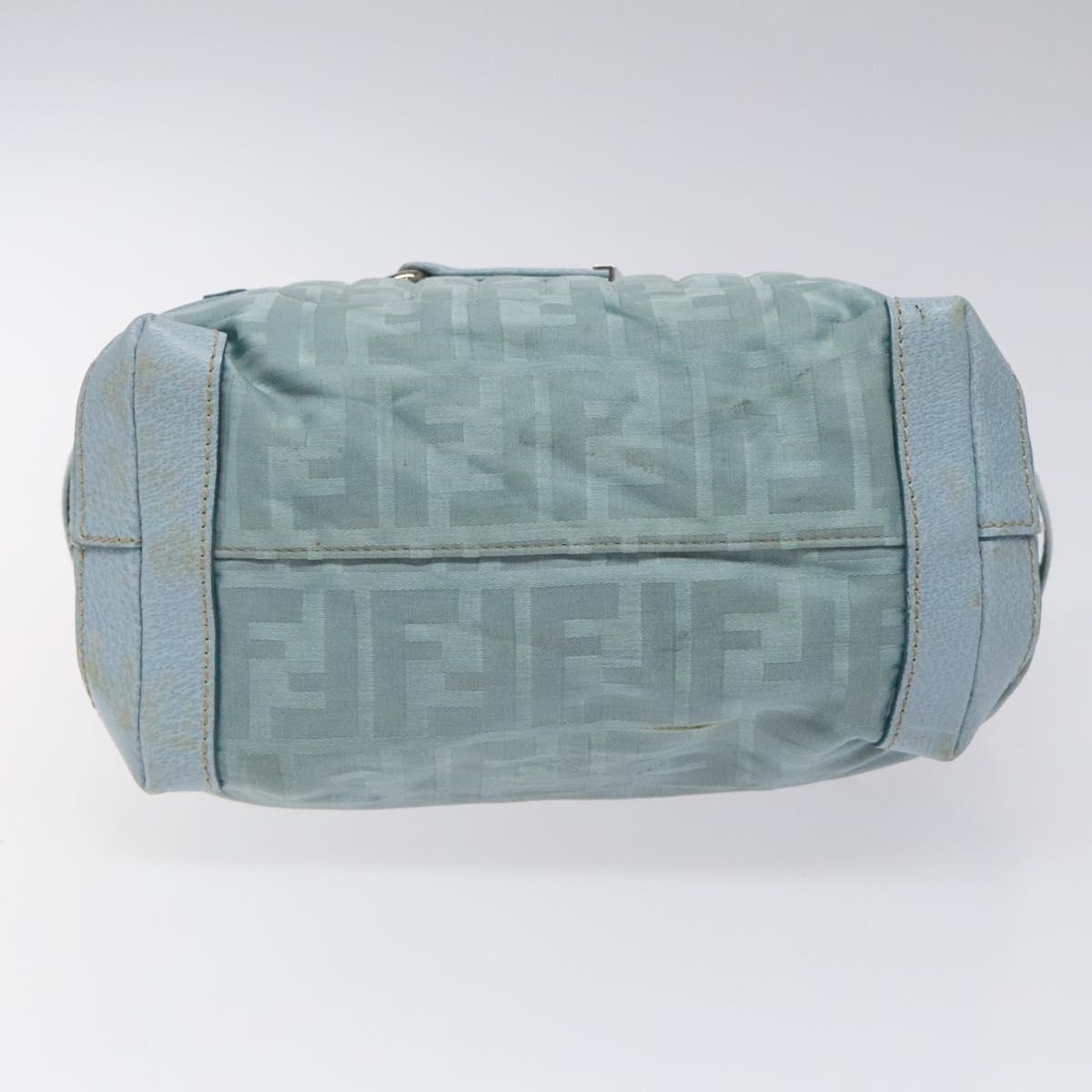 FENDI Zucca Canvas Hand Bag Blue Silver Auth MY411