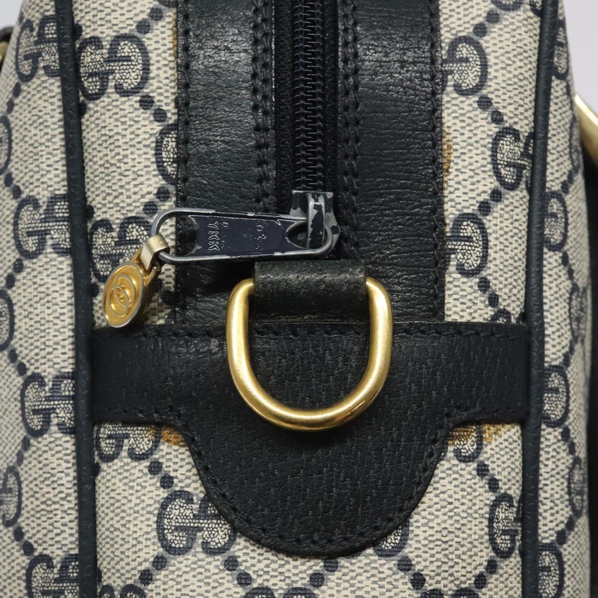 GUCCI GG Supreme Sherry Line Hand Bag PVC Leather Navy Red 67 02 3839 Auth MY414