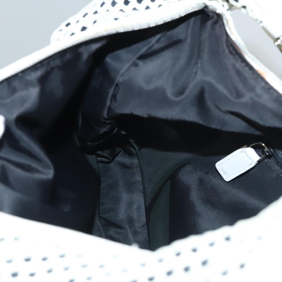 Christian Dior Shoulder Bag Leather White Auth MY419