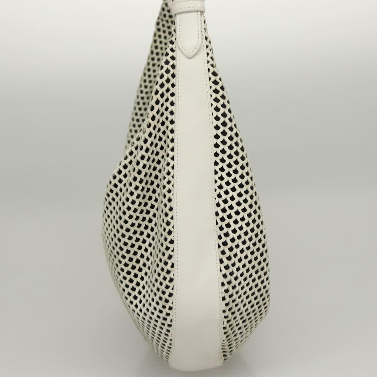 Christian Dior Shoulder Bag Leather White Auth MY419