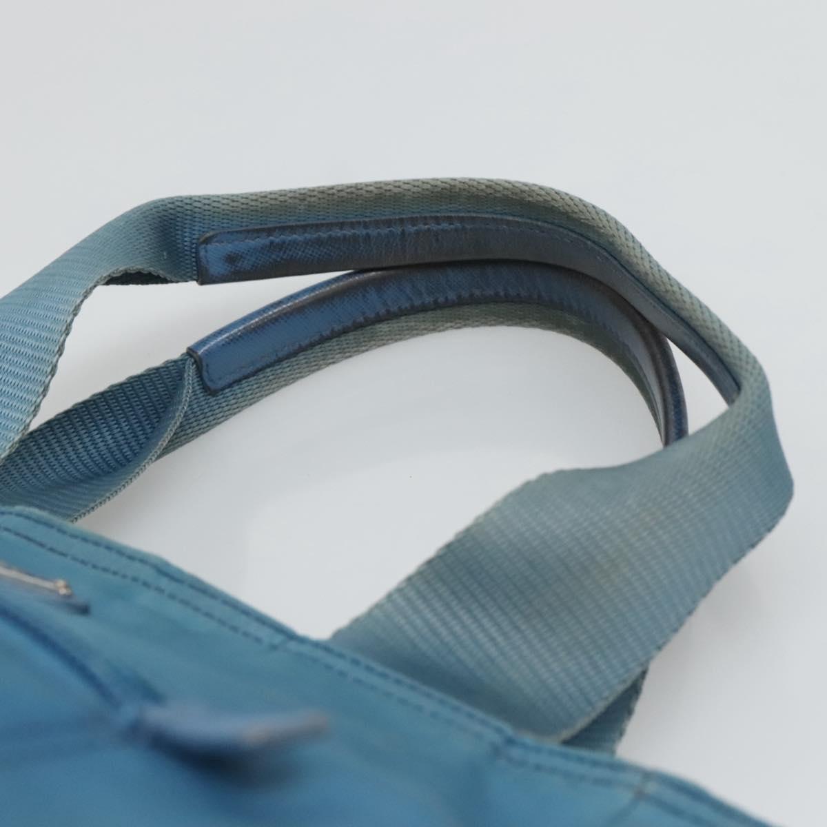 PRADA Hand Bag Nylon Blue Auth MY446