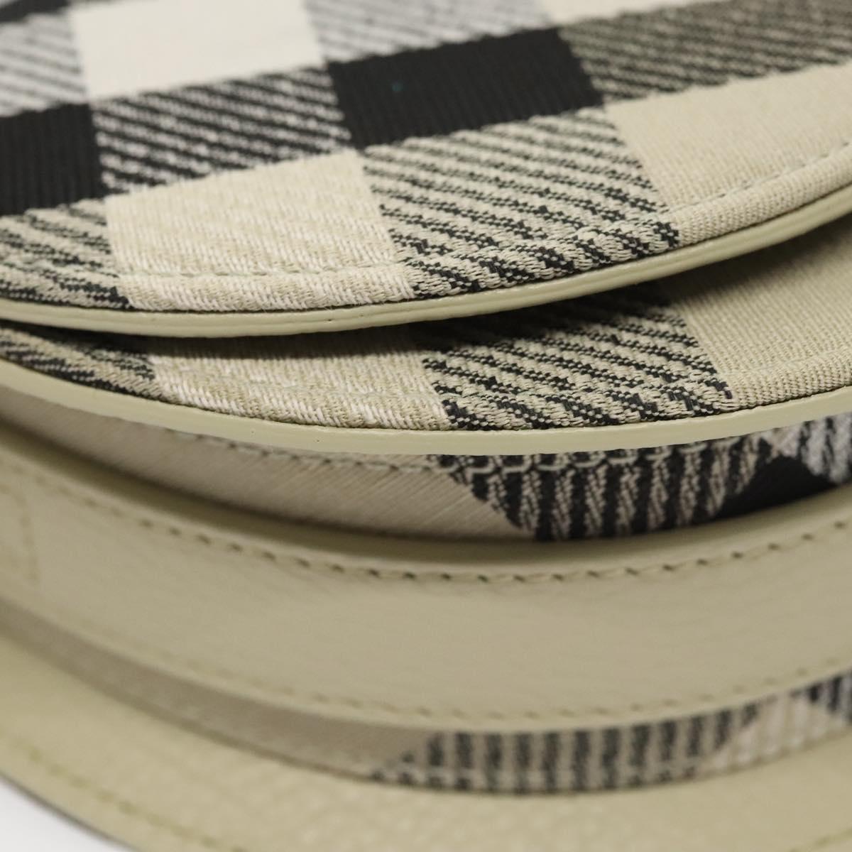 BURBERRY Nova Check Shoulder Bag Canvas Gray Auth MY484V