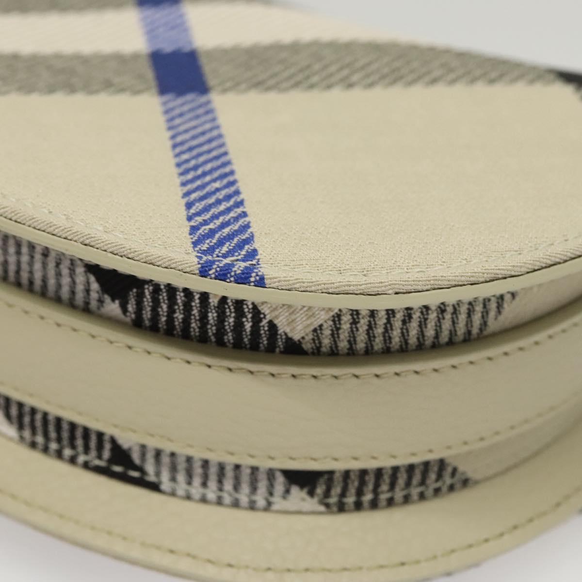 BURBERRY Nova Check Shoulder Bag Canvas Gray Auth MY484V