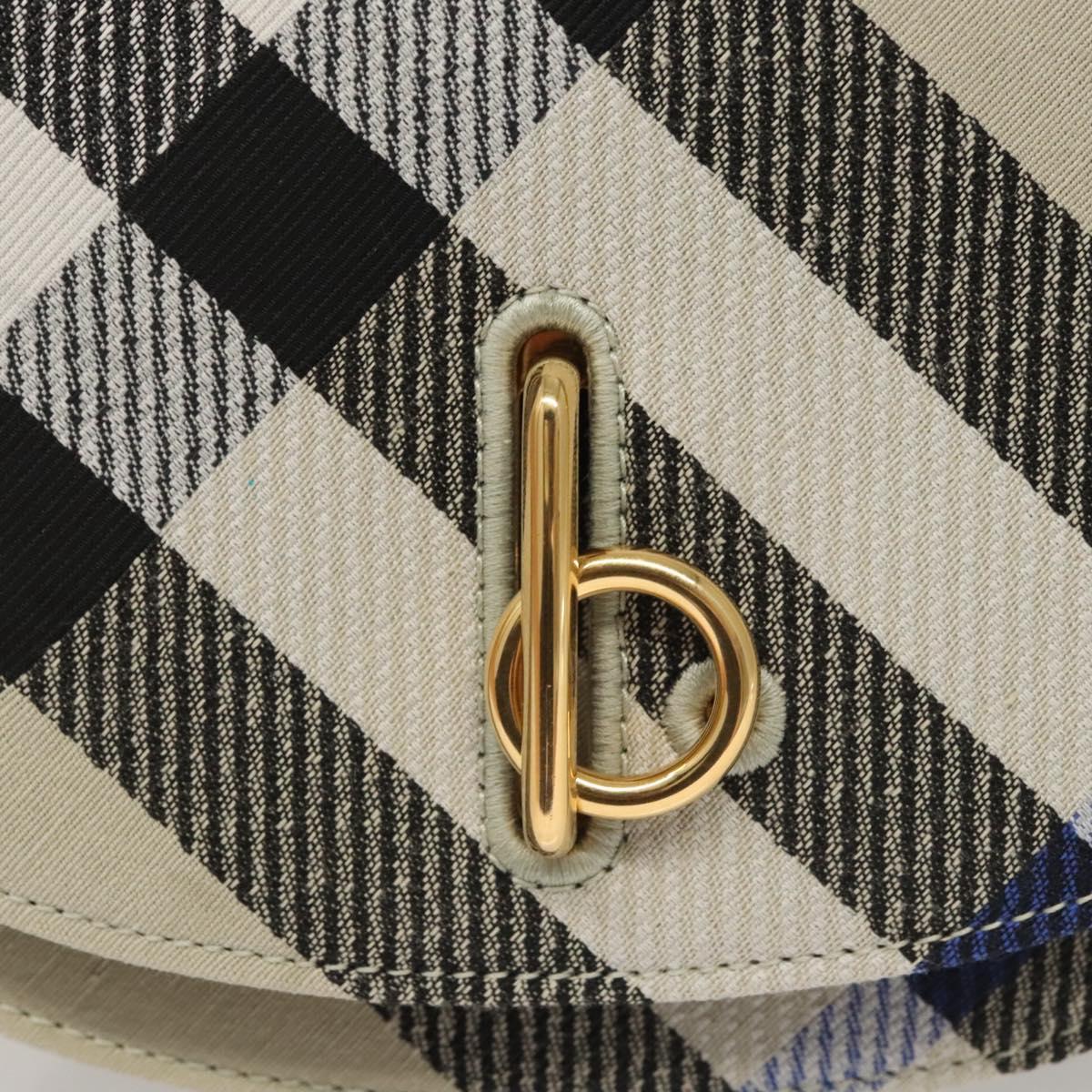 BURBERRY Nova Check Shoulder Bag Canvas Gray Auth MY484V