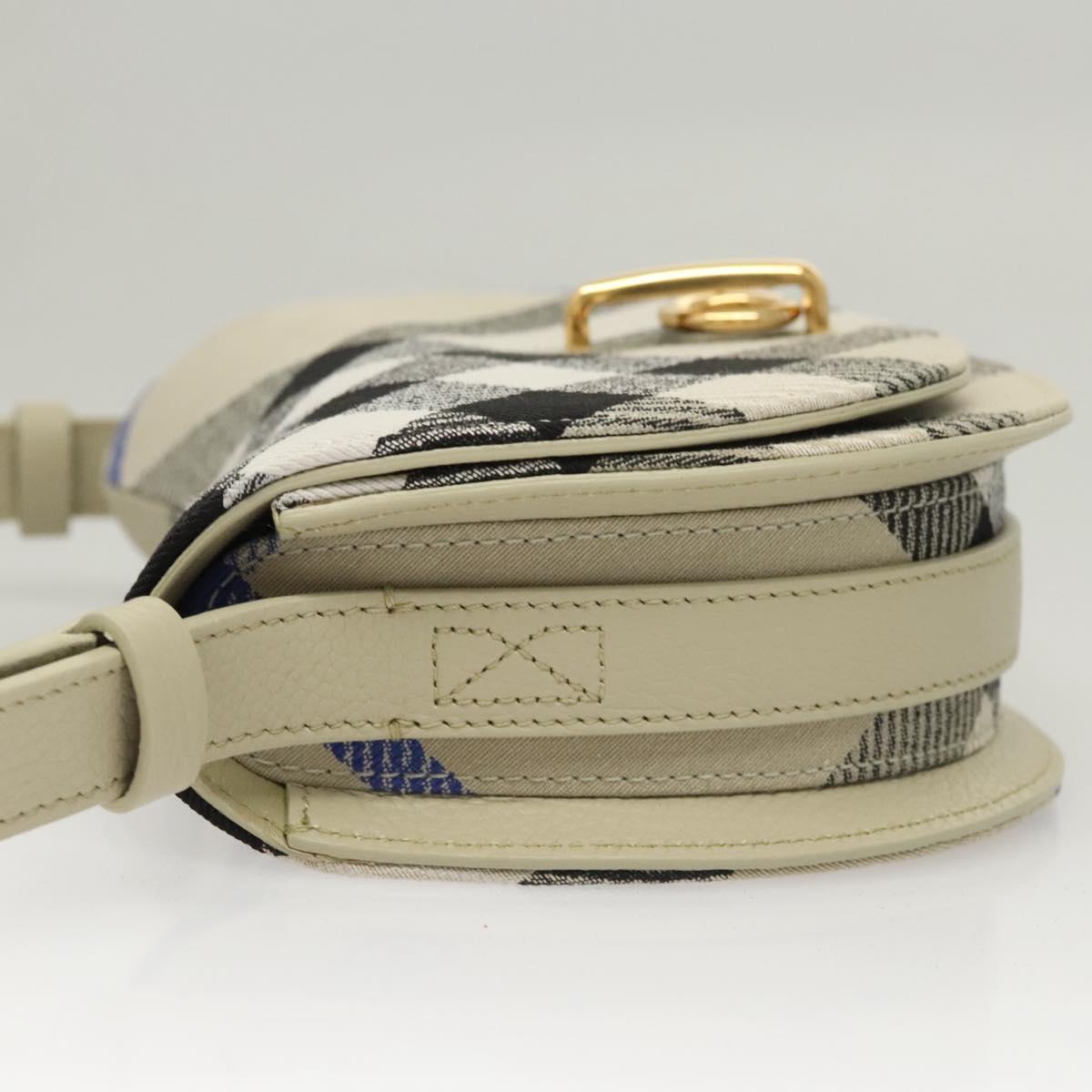 BURBERRY Nova Check Shoulder Bag Canvas Gray Auth MY484V