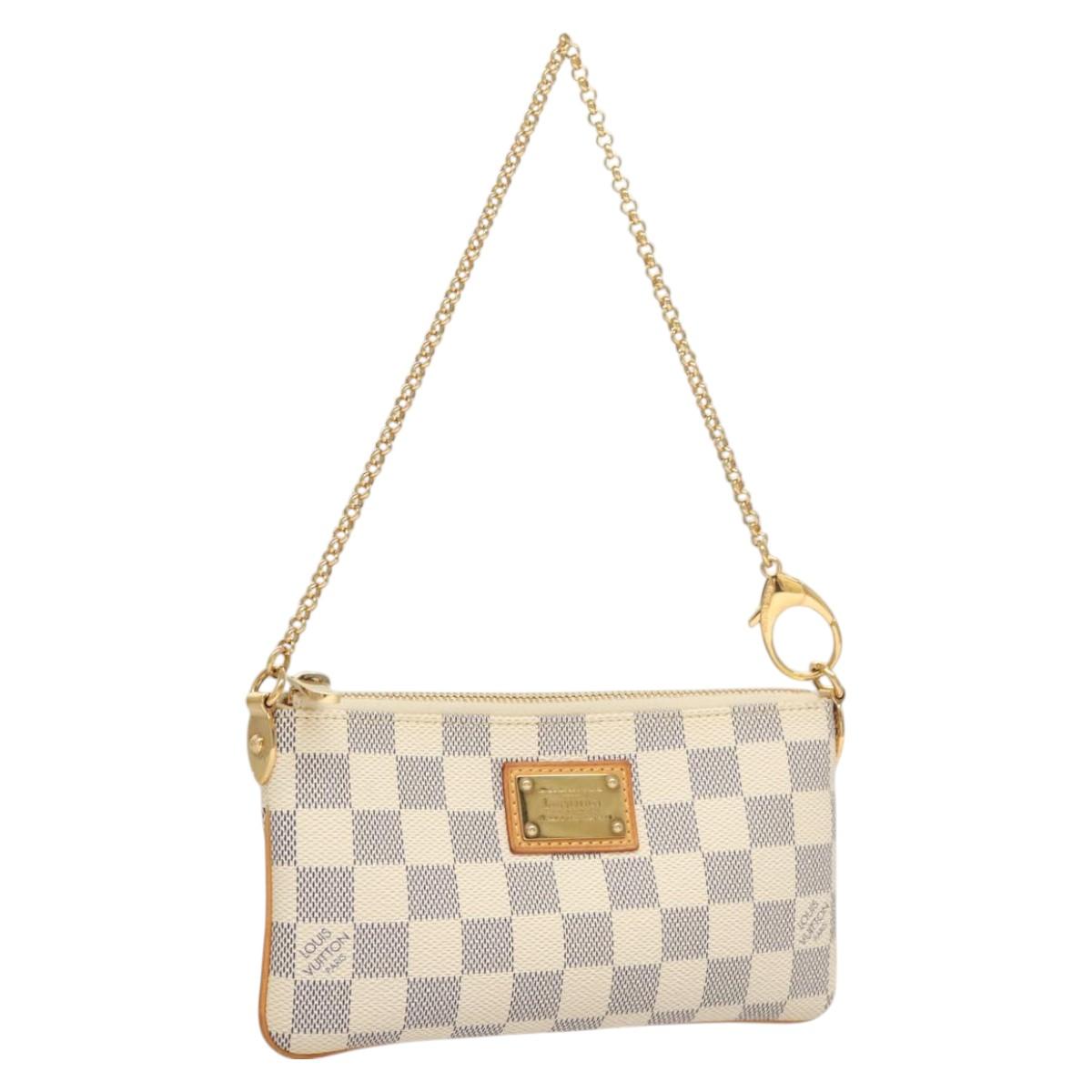 LOUIS VUITTON Damier Azur Pochette Mira MM Accessory Pouch N60027 LV Auth MY486A