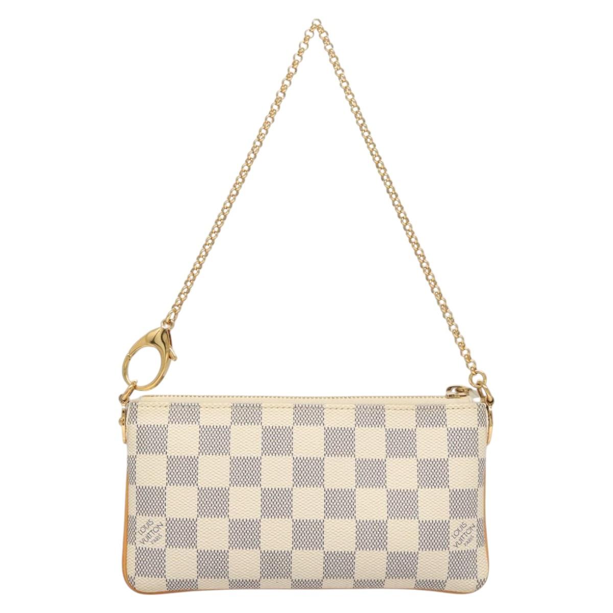 LOUIS VUITTON Damier Azur Pochette Mira MM Accessory Pouch N60027 LV Auth MY486A